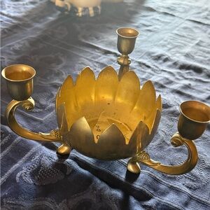 Elegant Gold Brass Candelabra